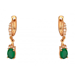 Золоті сережки з фіанітом (цирконієм куб.) (01-200766219) фотографія