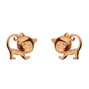 Золотые серьги с камнями Swarovski (1б_с-186) фотография