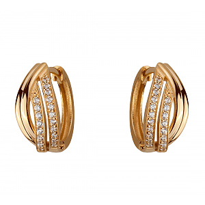 Золоті сережки з цирконіями (1б_с-223) фотографія