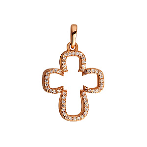 Золотой крестик с камнями Swarovski (1б_п-058) фотография