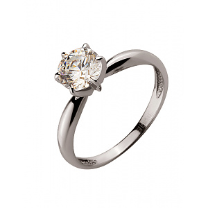 Золотое кольцо с цирконием куб. (01-19140420) фотография