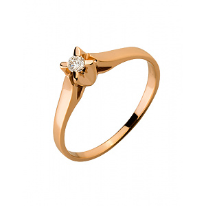 Золотое кольцо с бриллиантом (01-19153020) фотография