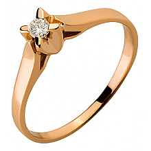 Золотое кольцо с бриллиантом (01-19153020)