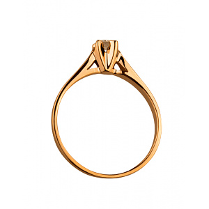 Золотое кольцо с бриллиантом (01-19153020) фотография
