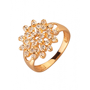 Золотое кольцо с цирконием куб. (01-200020520) фотография