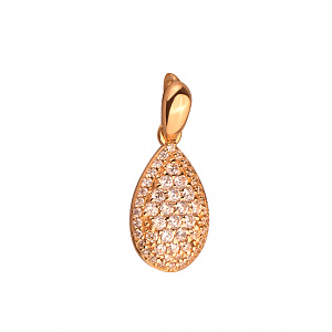 Золотий кулон з цирконієм куб. (01-200120320) фотографія