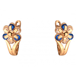 Золотые серьги с цирконием куб. (01-200250920) фотография