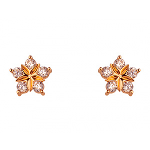 Золотые серьги с цирконием куб. (01-200364920) фотография