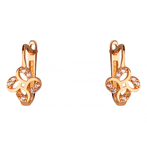 Золоті сережки з цирконієм куб. (01-200365420) фотографія