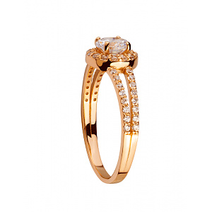 Золота каблучка з цирконієм куб. (01-200395320) фотографія