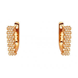 Золоті сережки з цирконієм куб. (01-200523220) фотографія