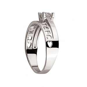 Золотое кольцо с цирконием куб. (01-200559620) фотография