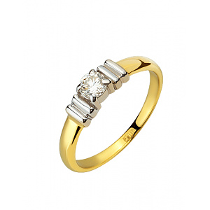 Золотое  кольцо с бриллиантом (01-200740120) фотография