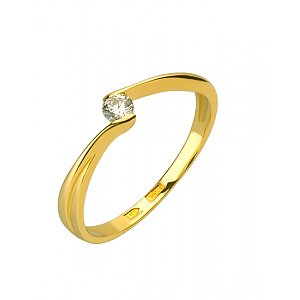 Золотое кольцо с бриллиантом (01-200816020) фотография
