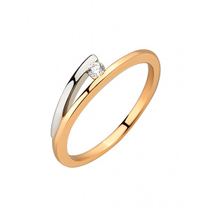 Золота каблучка з діамантом (01-200841820) фотографія