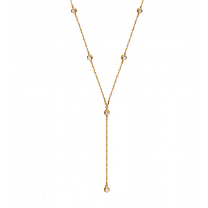 Золоте кольє з цирконієм куб. (1н172/01б) фотографія