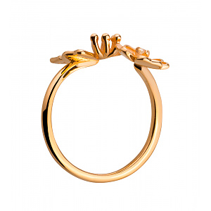 Золота каблучка з діамантом  та  топазами (1б_к-233) фотографія