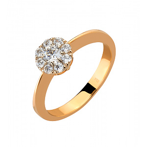 Золотое кольцо с фианитами (4б_к-149) фотография