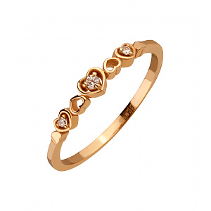 Золота каблучка з фіанітами (1б_к-317) фотографія