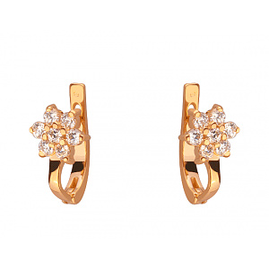 Золотые серьги с цирконием куб. (01-200055221) фотография