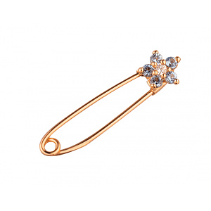 Золота шпилька з цирконієм куб. (01-200130021) фотографія