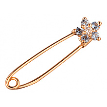 Золотая булавка с цирконием куб. (01-200130021)