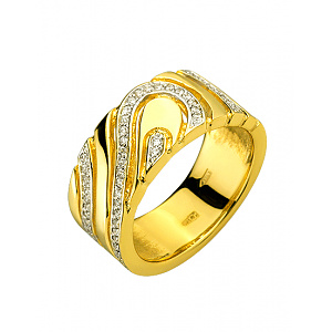 Золотое кольцо с цирконием куб. (01-200283121) фотография