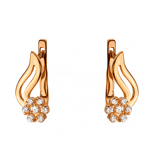 Золоті сережки з цирконієм куб. (01-200336421) фотографія