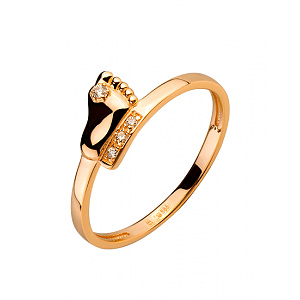 Золотое кольцо с цирконием куб. (01-200358721) фотография