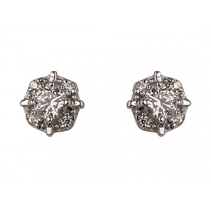 Золоті сережки з цирконієм куб. (01-200364921) фотографія