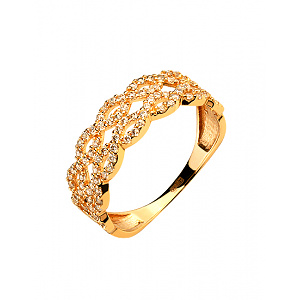 Золотое кольцо с цирконием куб. (01-200365421) фотография