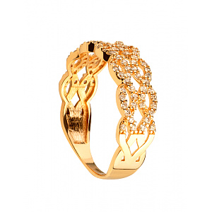 Золотое кольцо с цирконием куб. (01-200365421) фотография