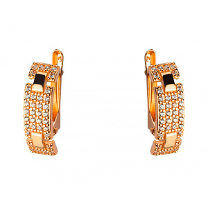 Золоті сережки з цирконієм куб. (01-200376121) фотографія