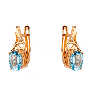 Золотые серьги с топазами (01-200465921) фотография