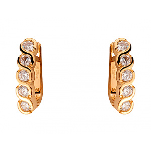 Золотые серьги с цирконием куб. (01-200473921) фотография