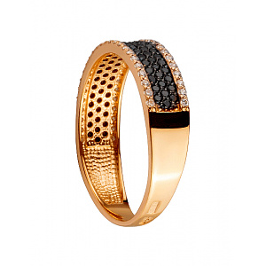 Золотое кольцо с цирконием куб. (01-200481221) фотография