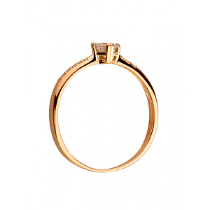 Золотое кольцо с цирконием куб. (01-200526521) фотография