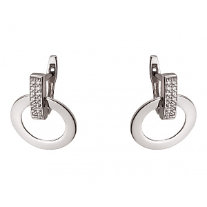 Золоті сережки з цирконієм куб. (01-200559621) фотографія