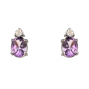 Золотые серьги с аметистами (01-200581621) фотография