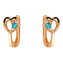 Золотые серьги с фианитом (цирконием куб.) (01-200746021)