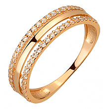 Золота каблучка з фіанітом (цирконієм куб.) (01-200755421)