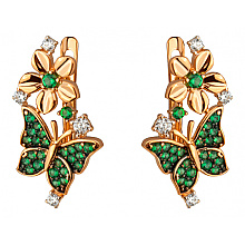 Золоті сережки з фіанітом (цирконієм куб.) (01-200785621)