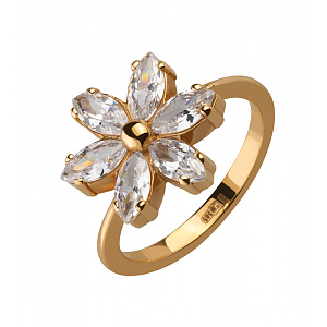 Золотое кольцо с фианитами (1к-261) фотография