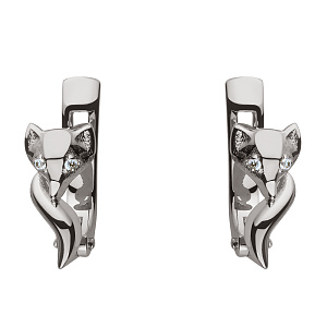 Золотые серьги с камнями Swarovski (2б_с-187) фотография