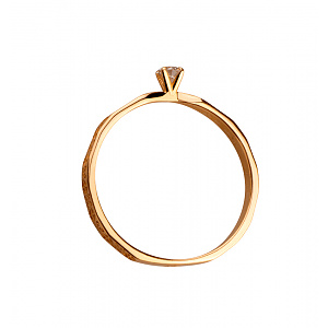 Золота каблучка з діамантом (1б_к-329) фотографія