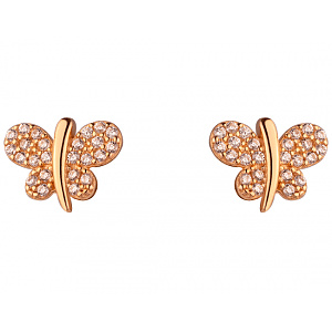 Золоті сережки з цирконієм куб. (01-200159922) фотографія