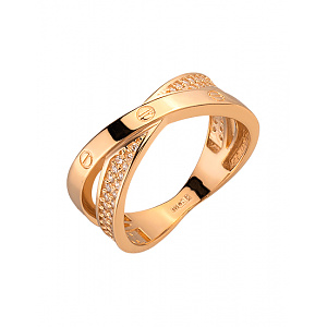 Золота каблучка з цирконієм куб. (01-200283122) фотографія