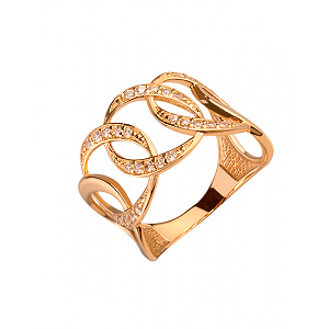 Золота каблучка з цирконієм куб. (01-200364822) фотографія