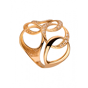 Золота каблучка з цирконієм куб. (01-200364822) фотографія