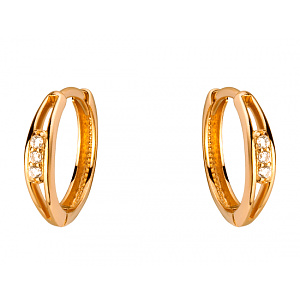 Золоті сережки з цирконієм куб. (01-200413822) фотографія